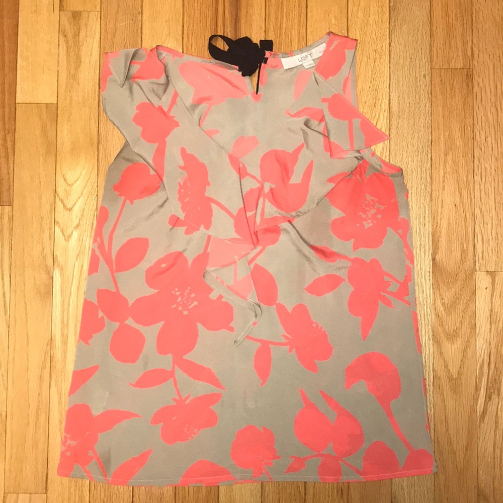 LOFT by Ann Taylor Tank Tie Coral Small Petite SP